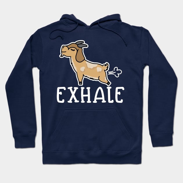 Exhale Gas Goat Yoga Fitness Funny Hoodie by GlimmerDesigns